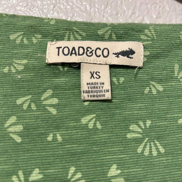 Toad & Co Rosemarie Sl Dress Women’s Size XS Green V-Neck - Picture 4 of 7